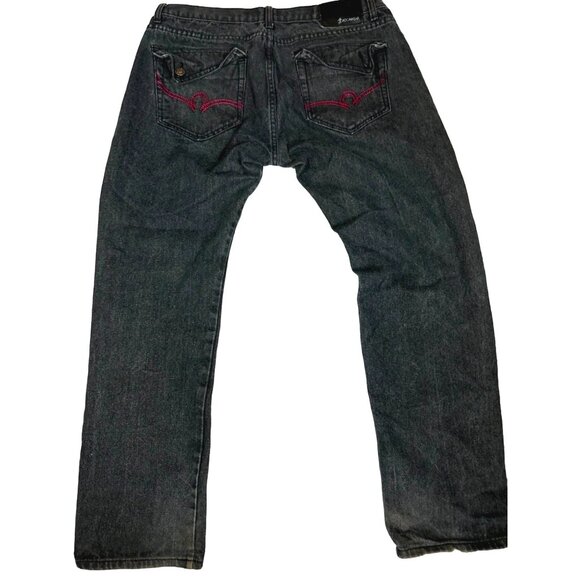 Y2K Rocawear Black Jeans Men W38 Hip Hop Thrashed Premium Quality Cotton Blend - Picture 8 of 12